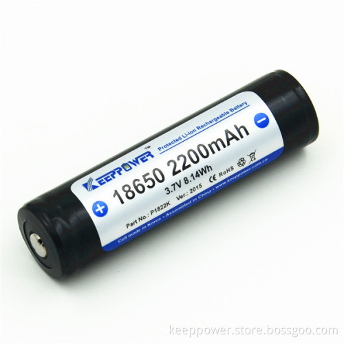 P1822K KeepPower batteries rechargeable li-ion 2200mah 18650 battery